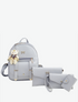 Golden Bow Backpack Set With Teddy