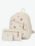 Floral Embroidery Backpack Set