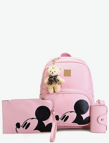 Micky Mouse Print Backpack