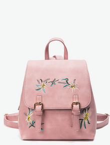Monvira Floral Embroidery Backpack Set
