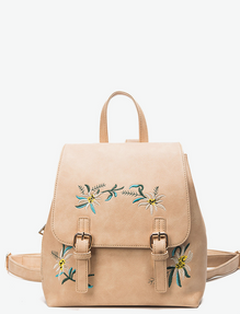 Monvira Floral Embroidery Backpack Set