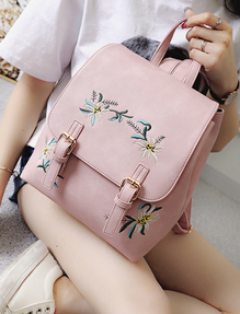Monvira Floral Embroidery Backpack Set